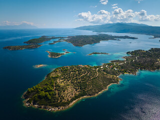 Naklejka premium An aerial view of a Greek island