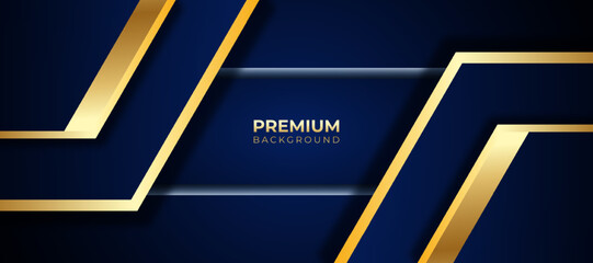 abstract blue and gold premiun background vector illustration template