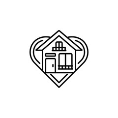love house building vector icon. real estate icon outline style. perfect use for logo, presentation, website, and more. simple modern icon design line style