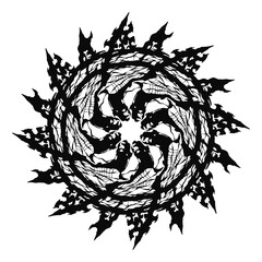 Obraz premium Ornamental illustration sun tribal art tattoo