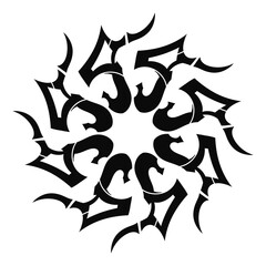 Ornamental illustration sun tribal art tattoo