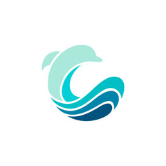 Dolphin wave logo
