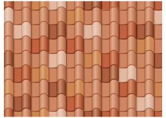 俯瞰で見た西洋風の瓦屋根のシームレスなパターン