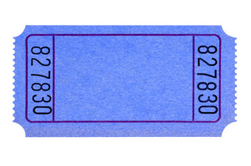 Blank plain blue ticket stub one flat isolated transparent background photo PNG file - obrazy, fototapety, plakaty