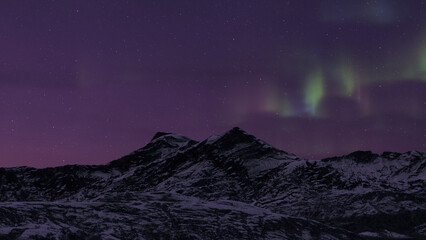 Aurora Borealis over the glacier