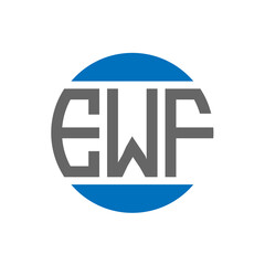 EWF letter logo design on white background. EWF creative initials circle logo concept. EWF letter design.