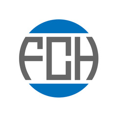 FCH letter logo design on white background. FCH creative initials circle logo concept. FCH letter design.
