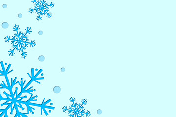 Snowflake paper cut design blue background winter card for Christmas and new year greeting card 