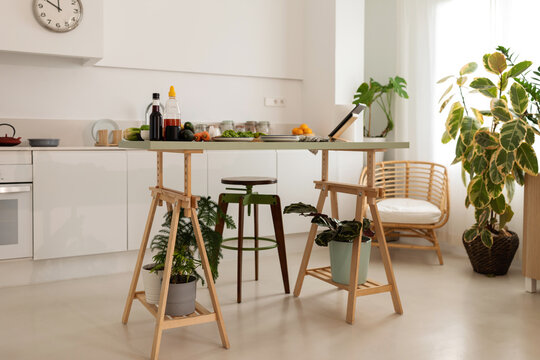 Modern white bright kitchen