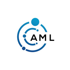 AML letter logo design on black background. AML creative initials letter logo concept. AML letter design.