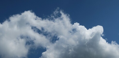 Natural background of blue sky with beautiful clouds