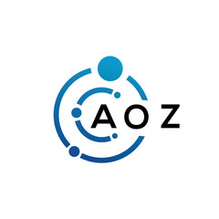 AOZ letter logo design on black background. AOZ creative initials letter logo concept. AOZ letter design.