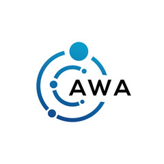 WebAWA letter logo design on black background. AWA creative initials letter logo concept. AWA letter design.