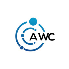 Obraz na płótnie Canvas AWC letter logo design on black background. AWC creative initials letter logo concept. AWC letter design.