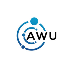 AWU letter logo design on black background. AWU creative initials letter logo concept. AWU letter design.