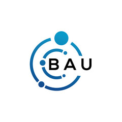 BAU letter logo design on black background. BAU creative initials letter logo concept. BAU letter design.