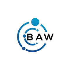 BAW letter logo design on black background. BAW creative initials letter logo concept. BAW letter design.