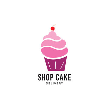 shop cake logo vector template.