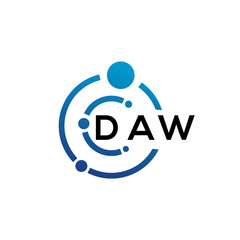 DAW letter logo design on  white background. DAW creative initials letter logo concept. DAW letter design.