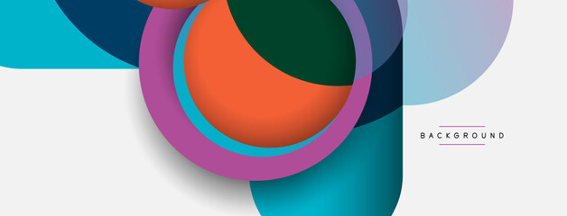 Circle and round shapes abstract background. Vector illustration for wallpaper banner background or landing page