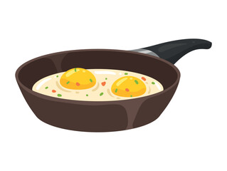 eggs fried in pan