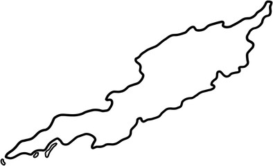 doodle freehand drawing of anguilla map.