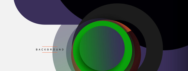 Vector round shapes circles minimal geometric background. Vector illustration for wallpaper banner background or landing page