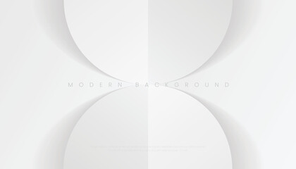 Abstract White Grey Minimal Shape Background with Shadow. Modern Futuristic Shape for Cover, Website, Landing Page, Presentation, Visual Branding, etc