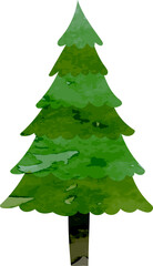 Hand drawn watercolor christmas tree