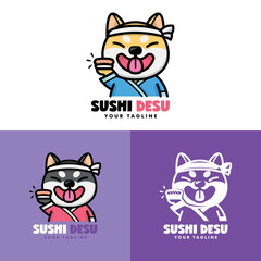 SHIBA INU IS SERVING SUSHI LOGO COLLECTION
