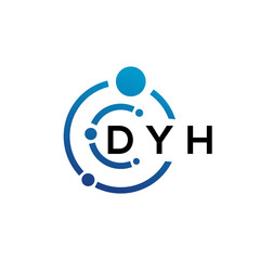 Plakat DYH letter logo design on white background. DYH creative initials letter logo concept. DYH letter design.