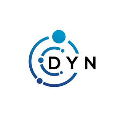 DYN letter logo design on  white background. DYN creative initials letter logo concept. DYN letter design.