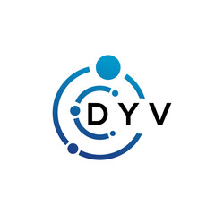 Plakat DYV letter logo design on white background. DYV creative initials letter logo concept. DYV letter design.
