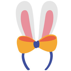 Rabbit hairband vector illustration in flat color design