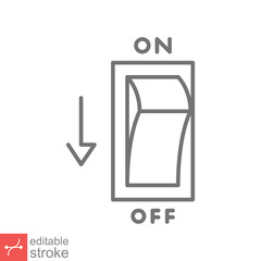 Light off, electric switch icon. Simple outline style. Power turn off button, toggle switch of position concept. Thin line vector illustration isolated on white background. Editable stroke EPS 10.