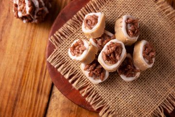 Fototapeta premium Homemade Mexican sweets, made from sweetened milk, traditionally handmade.