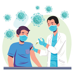 COVID-19 vaccine vector for poster, banner background