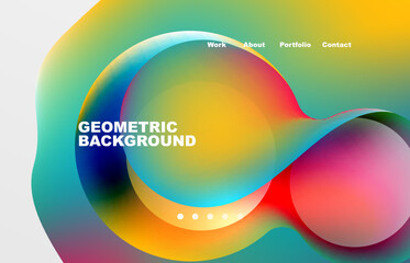 Abstract liquid background for your landing page design. Web page for website or mobile app wallpaper