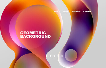Abstract liquid background for your landing page design. Web page for website or mobile app wallpaper