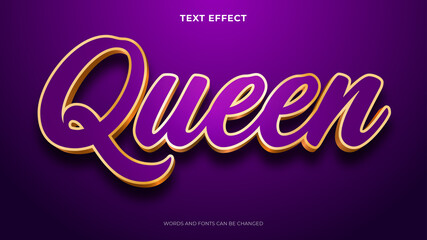 Editable queen text effect, elegant text effect