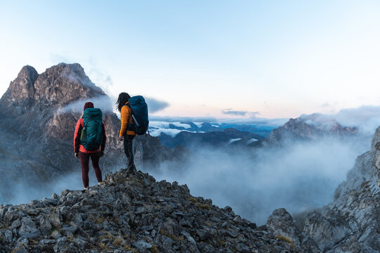 Hiking and exploring at mountain atmosphere
