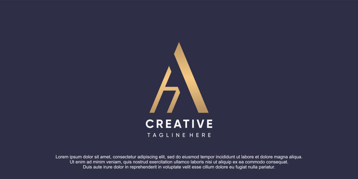 Letter ah logo with creative concept design icon illustration