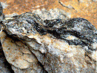 rock containing mica on the surface of the earth