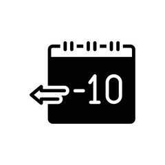 Black solid icon for yesterday