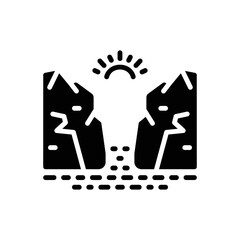 Black solid icon for bay