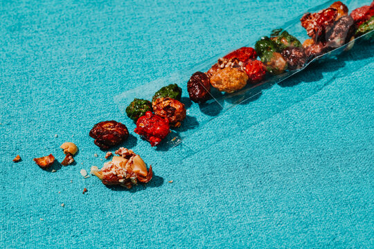 candied peanuts of different colors