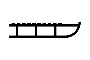 Black silhouette of children's sleds