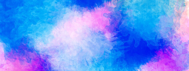 Blue watercolor paint background. Watercolor blue texture background.