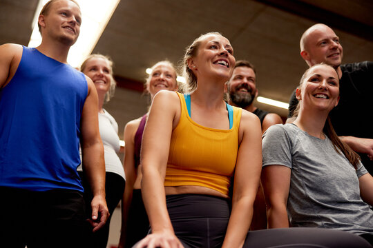 People smiling after a gym workout