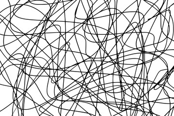 Scribble lines hand drawn seamless pattern.